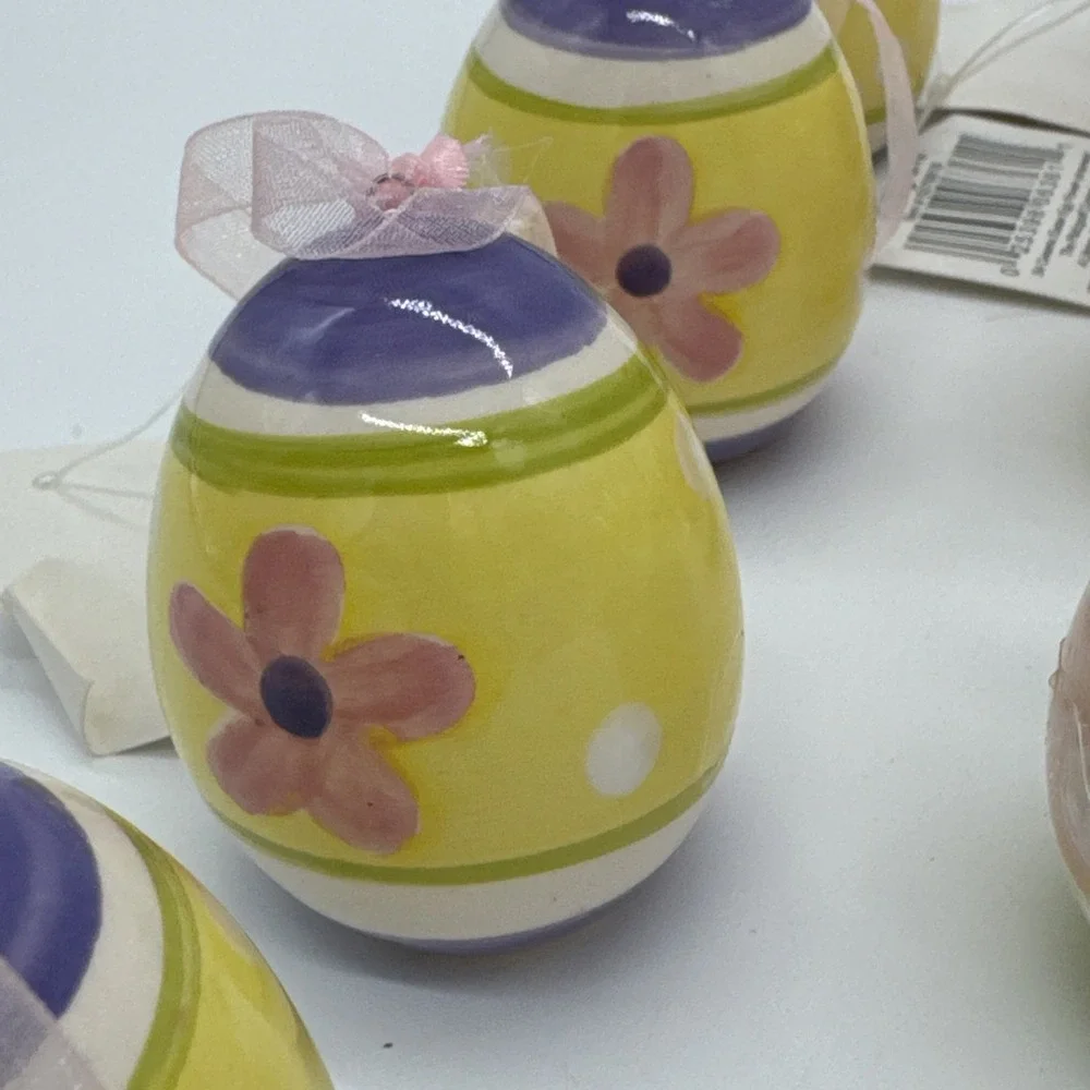NEW Rare set of 11 2011‎ Pfaltzgraff Easter Egg Ornaments Ceramic